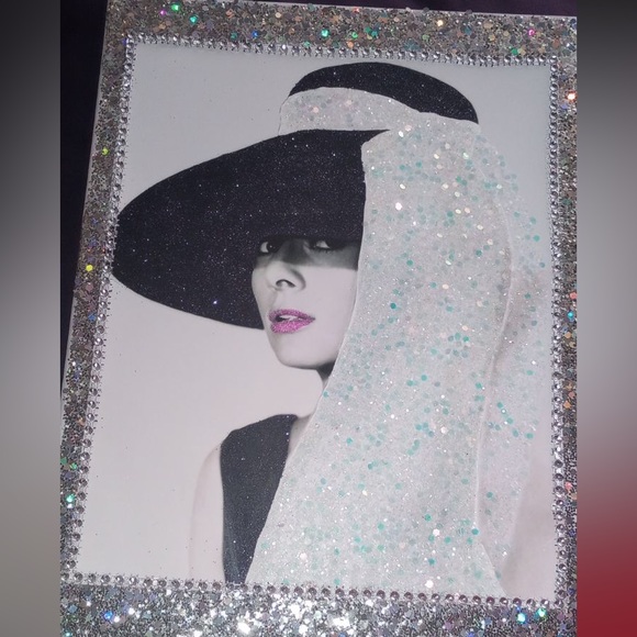 Other - Must see in person. See Reviews Audrey Hepburn Glitter Print 8” by 10” Canvas